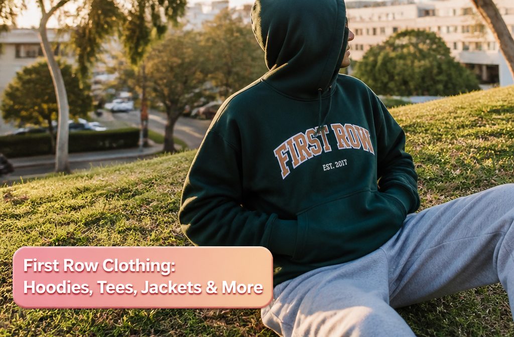 A collection of First Row Clothing items displayed together.